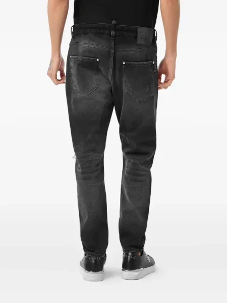 Blugi Philipp Plein zdrențuiți negru