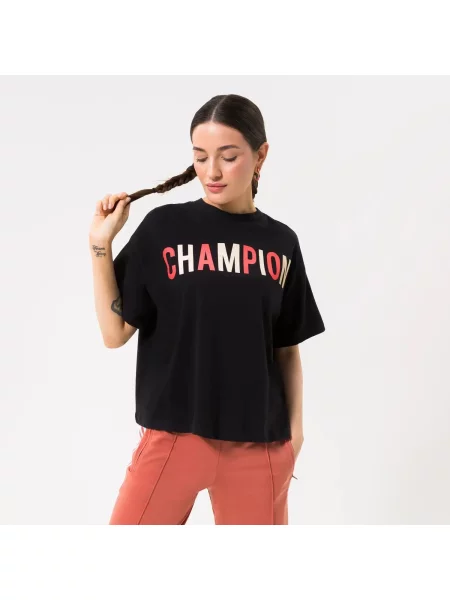 T-SHIRT KOSZULKA SPORTOWA CHAMPION-T-SHIRT CREWNECK czarna