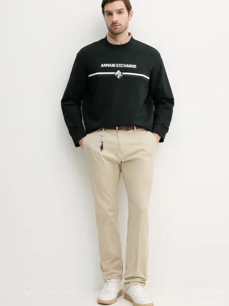 Armani Exchange Bombažen pulover črna