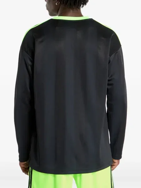 Футбол тениска с дълъг ръкав Adidas на райета мъниста бяло