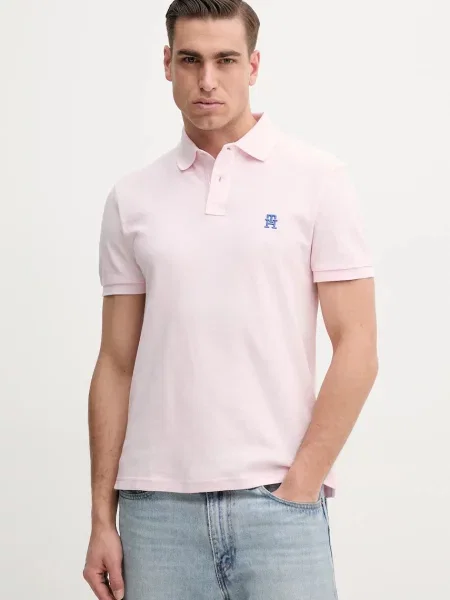 Bombažen polo Tommy Hilfiger roza