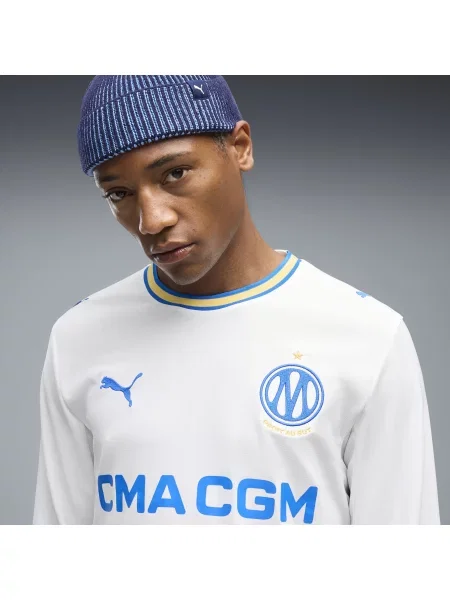 PUMA domowa koszulka z długim rękawem Olympique de Marseille Odzież S biały