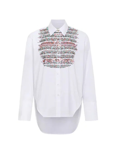 Cămașă Hellessy cu broderie asimetrică alb