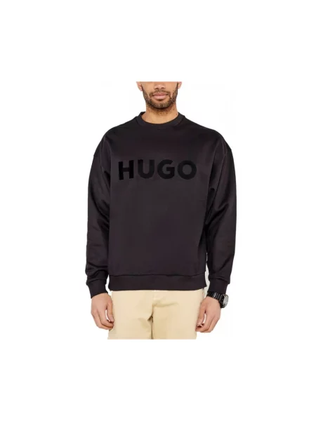 HUGO Bluza Dinex Mężczyźni jednolity M czarny
