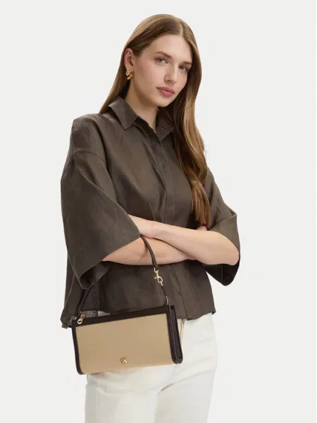 Calvin Klein Kabelka Ck Canvas Convertible Pouch Béžová zelená