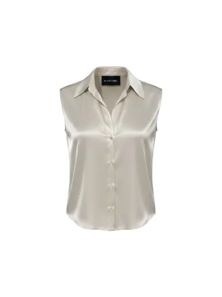 Bluză Black Label din satin negru