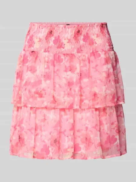 Spódnica mini z szyfonu model SMILLA' Vero Moda różowa
