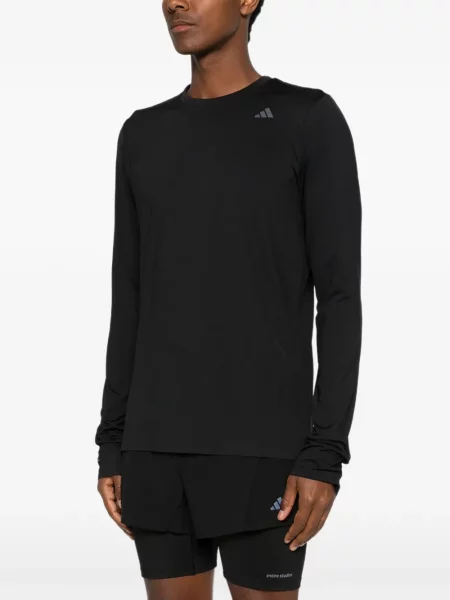 Hosszú póló Adidas nyomtatás fekete