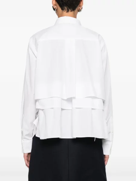 Cămașă Sacai cu volane alb