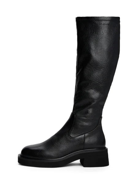 Tommy Jeans cizme TJW STRETCHY LONG BOOT cu drept negru