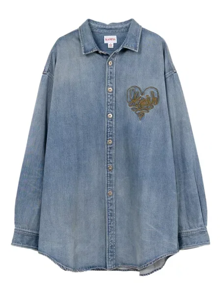 Geacă de blugi Kamiya cu broderie cu motiv cu inimi