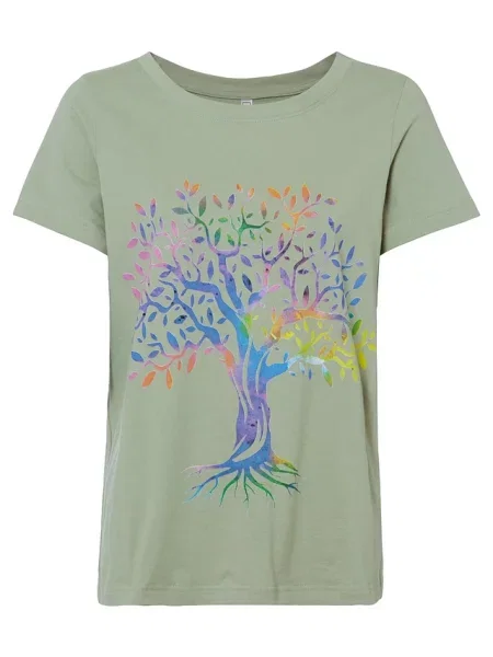 T-shirt z nadrukiem z bawełny organicznej zielona