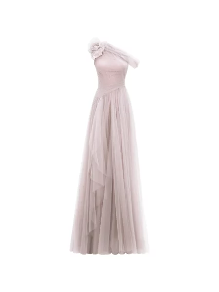 Rochie Gemy Maalouf cu model floral cu un umăr gol roz