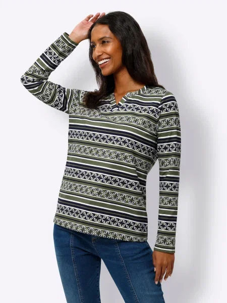 Heine Tričko marine modrá / mátová bílá