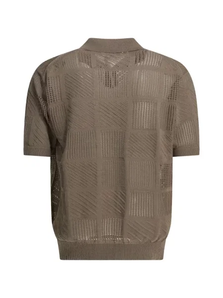 Tricou polo Beams Plus cu imprimeu geometric maro