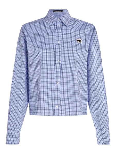 Карирана блуза Karl Lagerfeld синьо