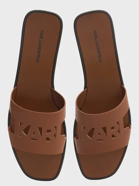 Кожаные шлепанцы Karl Lagerfeld коричневые