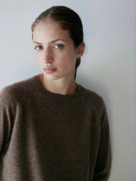 Sweter kaszmir średni Kobieta S MANGO brązowy