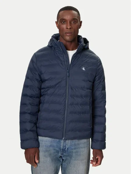 Kapucnis kabát Calvin Klein Jeans kék