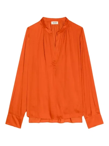 Bluză Zadig&voltaire din satin portocaliu
