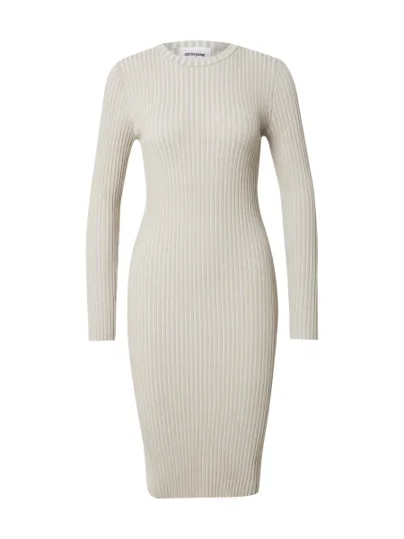 Sixth June Rochie tricotat kitt / grej alb