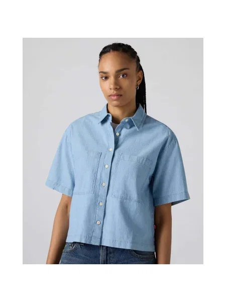 Košeľa Levi's orezané modrá