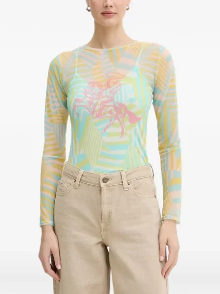 Tricou Never Fully Dressed cu imagine cu imprimeu geometric plasă