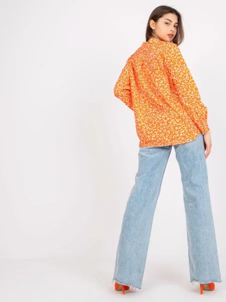 Bluză Fashionhunters cu imagine portocaliu