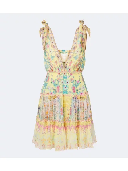 Rochie Camilla cu model floral galben
