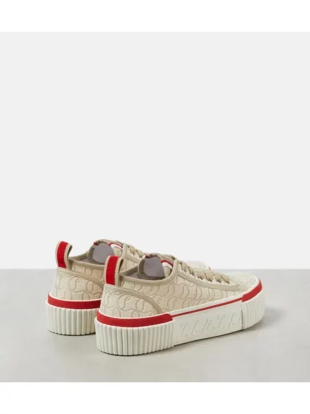 Sneakerși Christian Louboutin cu platformă bej