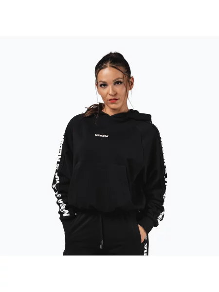 Bluză pentru femei NEBBIA Off-Duty Hoodie black negru