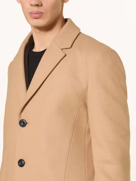 Hugo Vlněný Kabát béžová