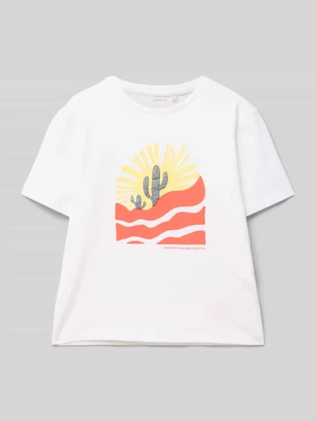 T-shirt z nadrukowanym motywem model ‘HALDUR’ Name It biała