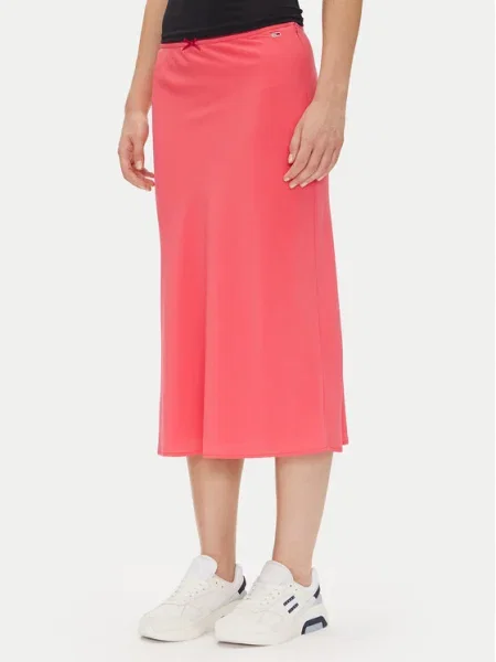 Tommy Jeans Fustă midi Tjw Midi Aop Skirt Coral