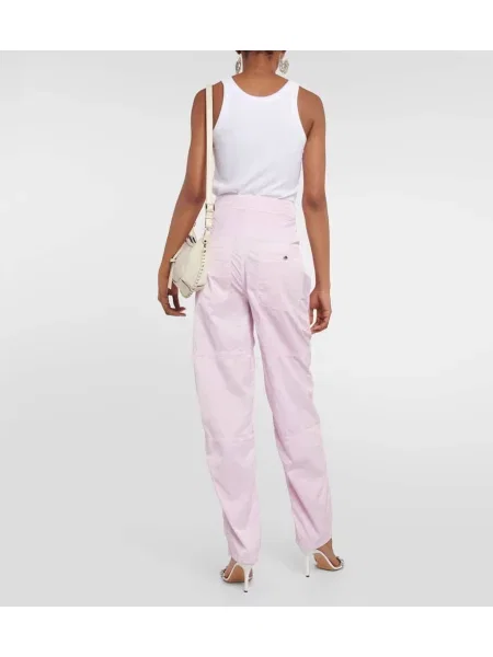 Pantaloni Isabel Marant cu talie joasă roz
