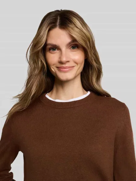 Sweter z kaszmiru z wykończeniami w prążki Tom Tailor