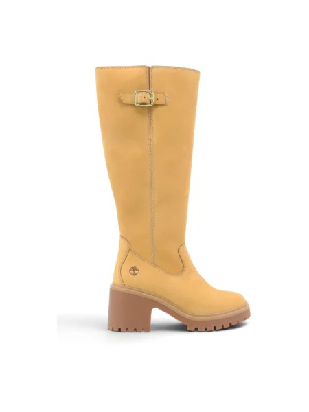Botki Timberland skórzane z kamieniami beżowe
