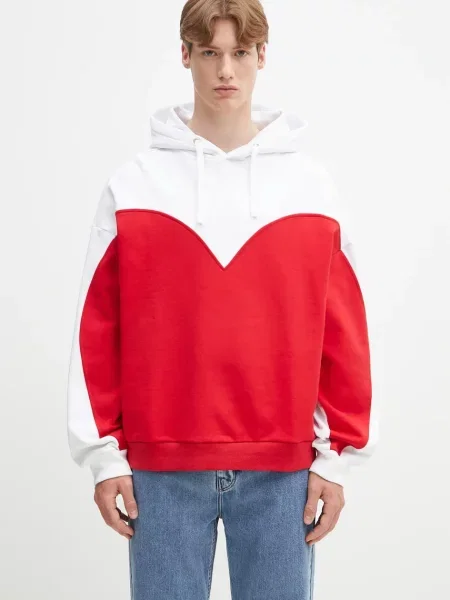 Fiorucci Bombažen pulover Heart Relaxed Fit bela