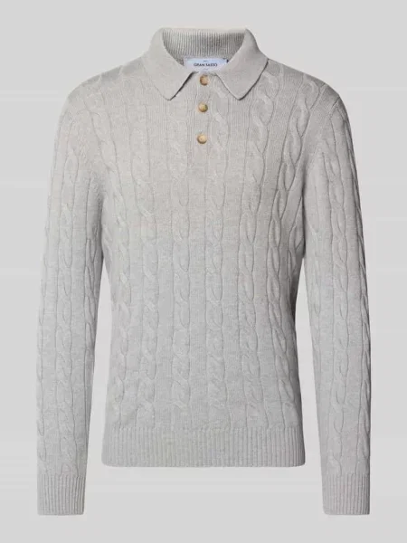 Sweter z dzianiny z mieszanki żywej wełny i z domieszką kaszmiru Gran Sasso