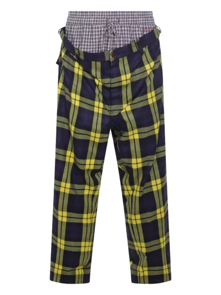 Kostkované kalhoty Vivienne Westwood modré