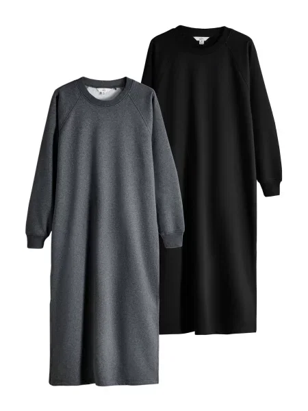 The Set Rochie gri amestecat negru