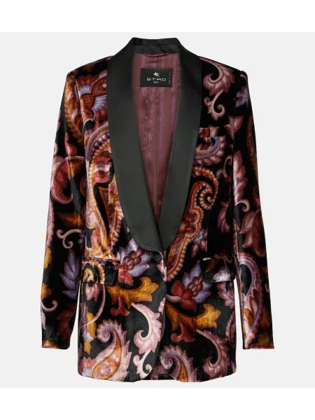 Aksamitna marynarka Etro z wzorem paisley