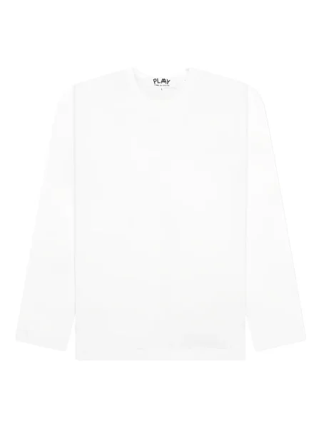 Tricou Comme Des Garcons Play cu motiv cu inimi lung alb