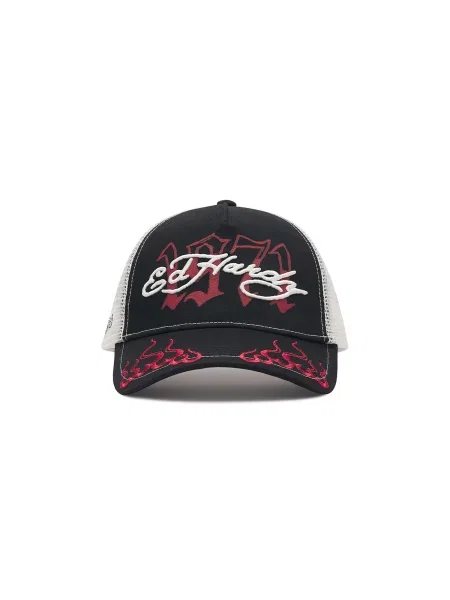Ed Hardy Čiapka červená / čierna / ako vlna biela