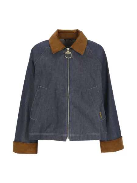 Kurtka jeansowa Barbour niebieska