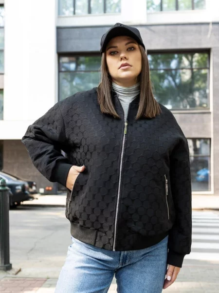 Бомбер City Fashion Classic тканина чорний