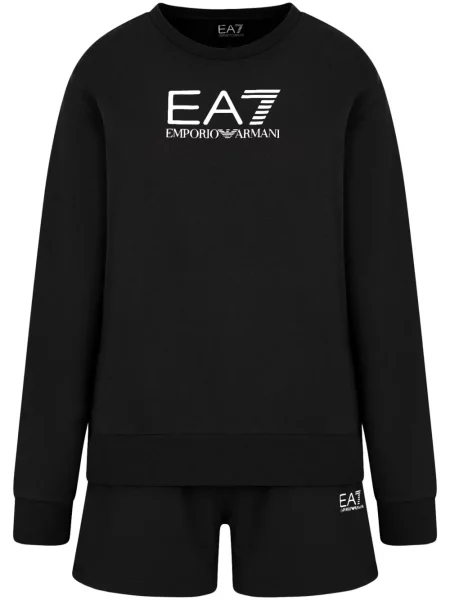Pantaloni scurți Ea7 Emporio Armani cu imagine negru