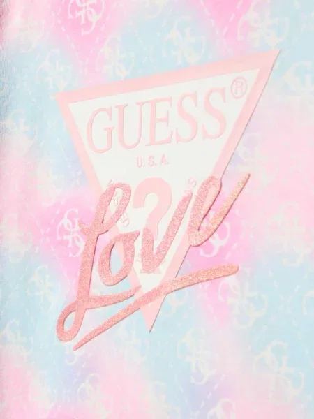 Bluza z czystej bawełny z nadrukiem z logo model ‘Active’ Guess różowa