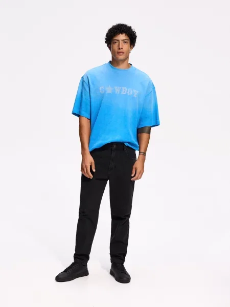 Reserved Футболка боксі tie dye світло-блакитний блакитна