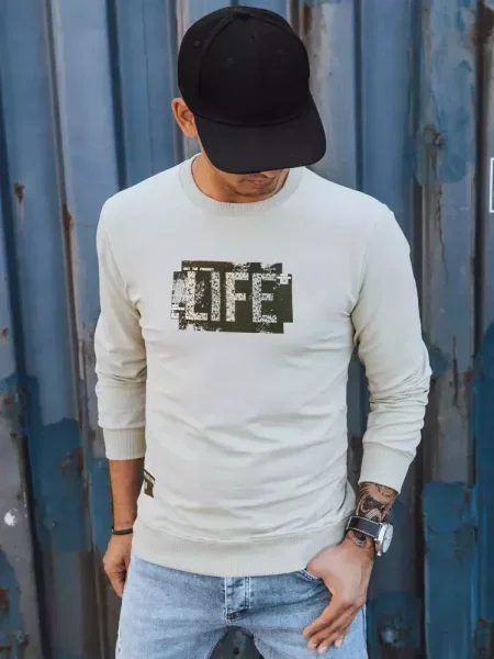 Bluza z nadrukiem Dstreet beżowa